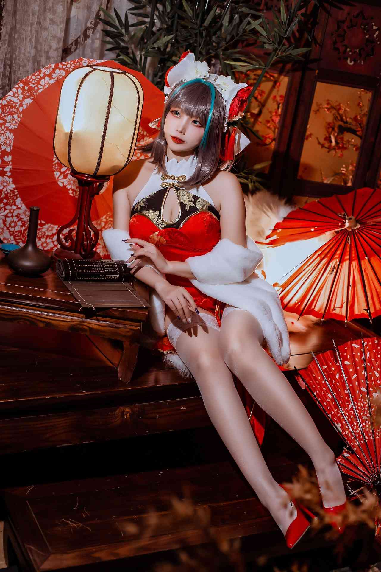 二佐Nisa碧蓝 柴郡旗袍